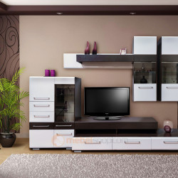 Гостиная с фасадами из белого МДФ