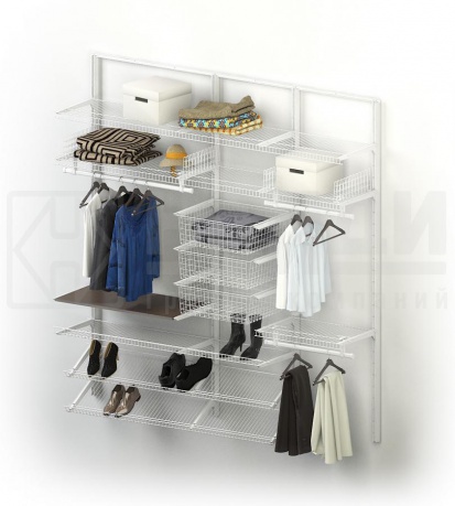 Гардеробная с полками под обувь